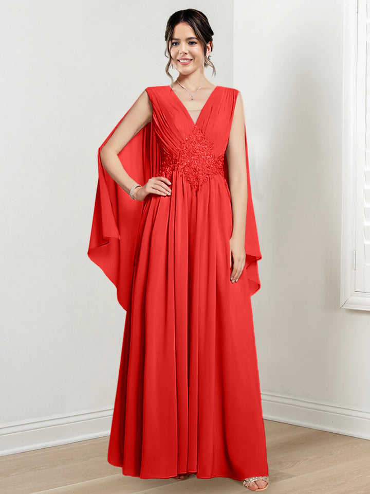 A-Line/Princess V-Neck Floor-Length Mother of the Bride Dresses