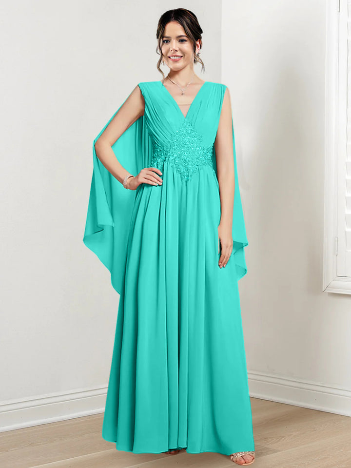 A-Line/Princess V-Neck Floor-Length Mother of the Bride Dresses