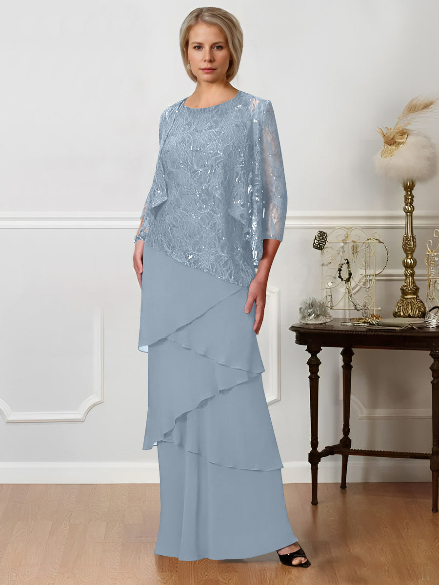 A-Line/Princess Jewel Neck Floor-Length Mother of the Bride Dresses