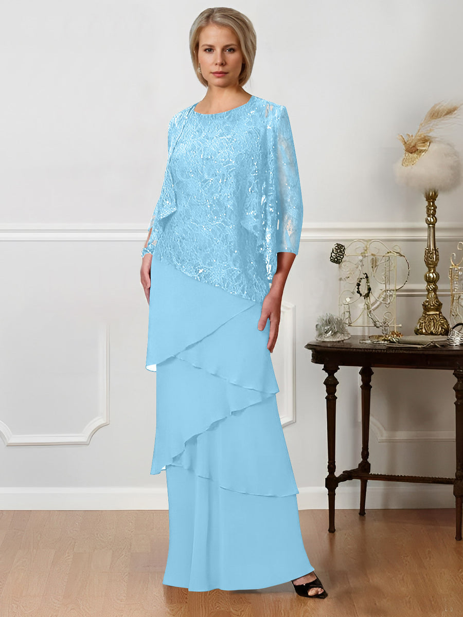 A-Line/Princess Jewel Neck Floor-Length Mother of the Bride Dresses