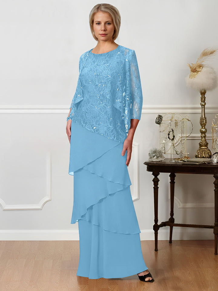 A-Line/Princess Jewel Neck Floor-Length Mother of the Bride Dresses