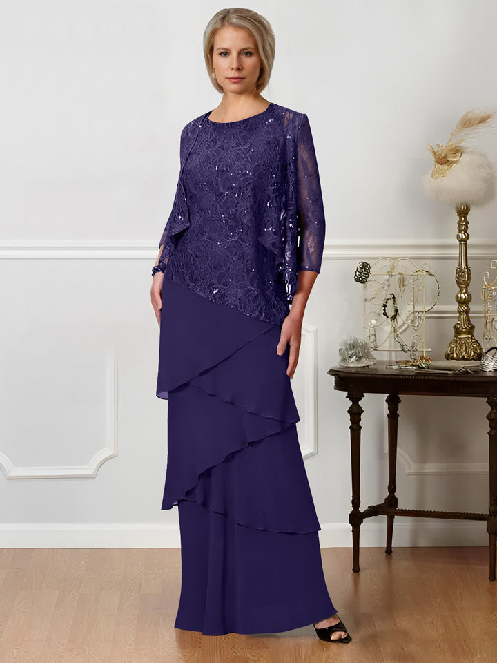 A-Line/Princess Jewel Neck Floor-Length Mother of the Bride Dresses