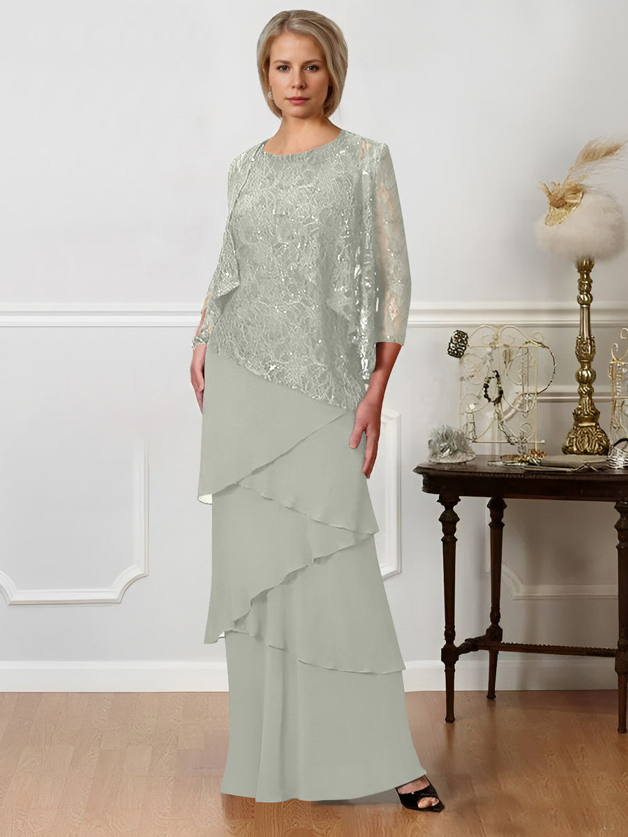 A-Line/Princess Jewel Neck Floor-Length Mother of the Bride Dresses