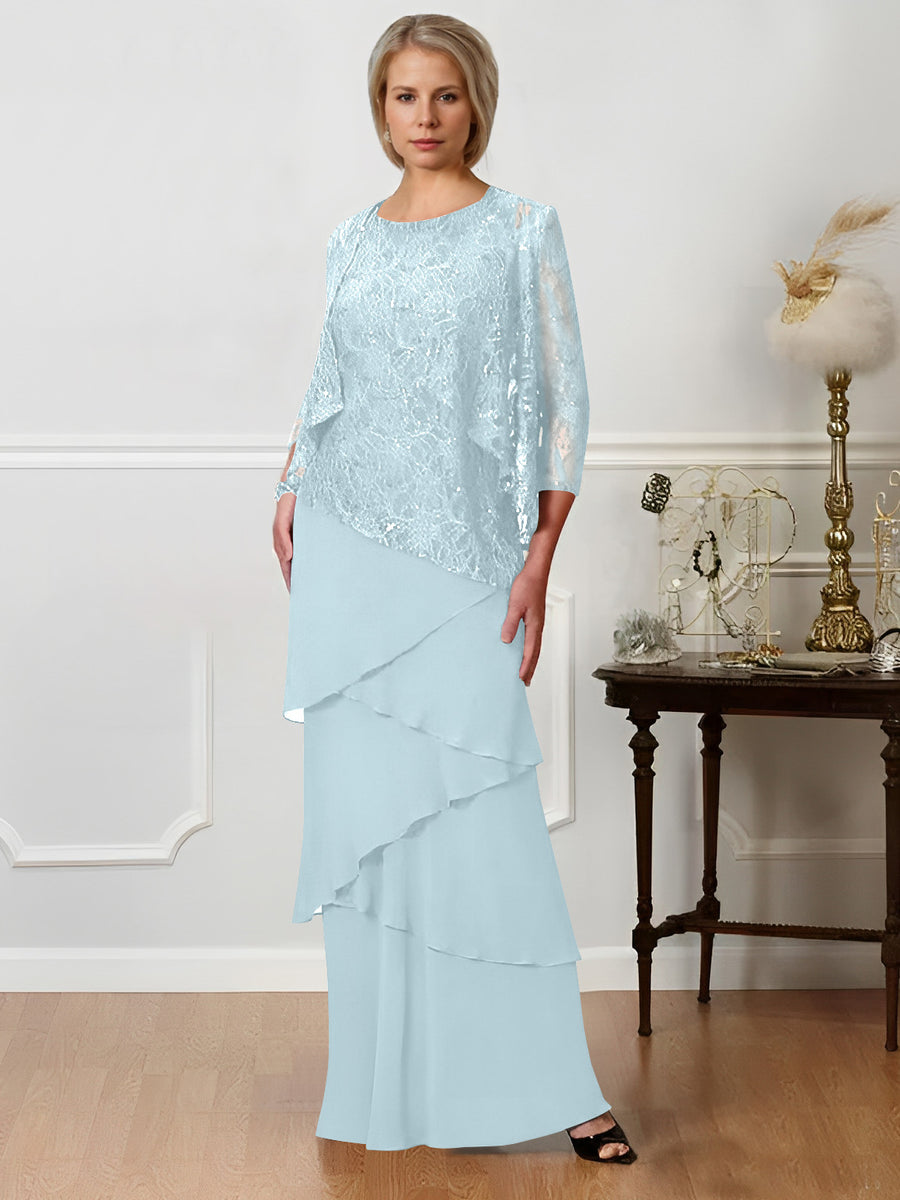 A-Line/Princess Jewel Neck Floor-Length Mother of the Bride Dresses