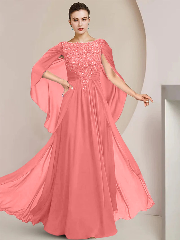 A-Line/Princess Scoop Floor-Length Mother of the Bride Dresses