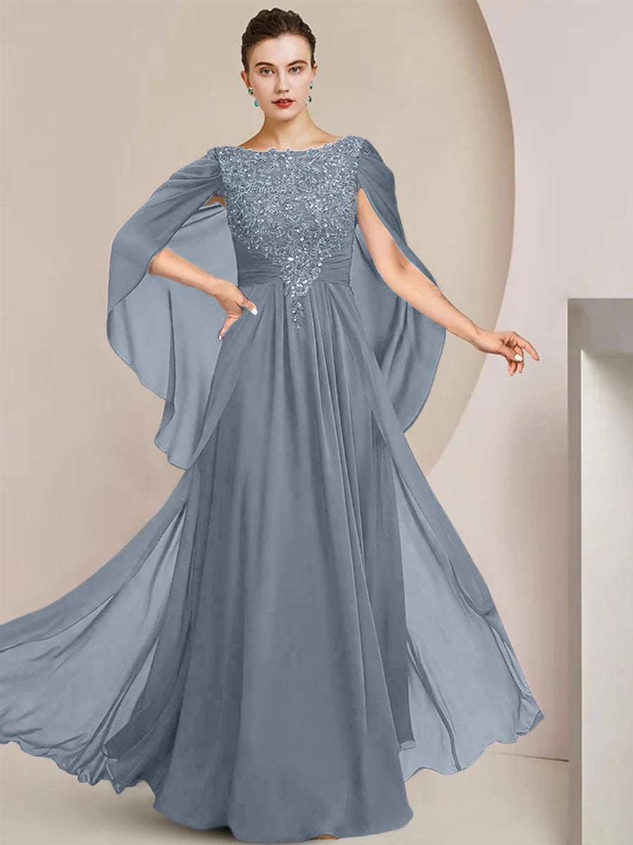 A-Line/Princess Scoop Floor-Length Mother of the Bride Dresses