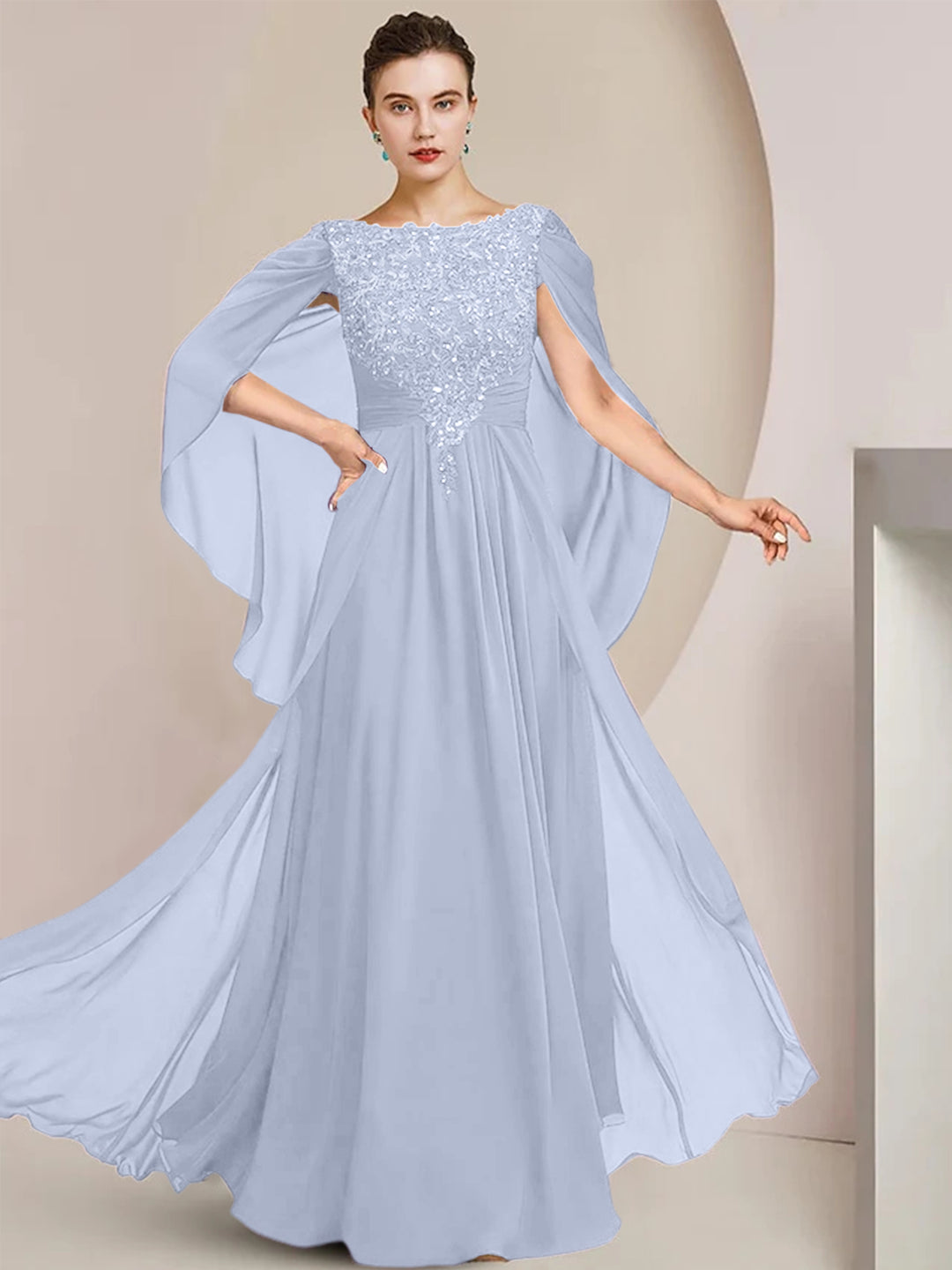 A-Line/Princess Scoop Floor-Length Mother of the Bride Dresses