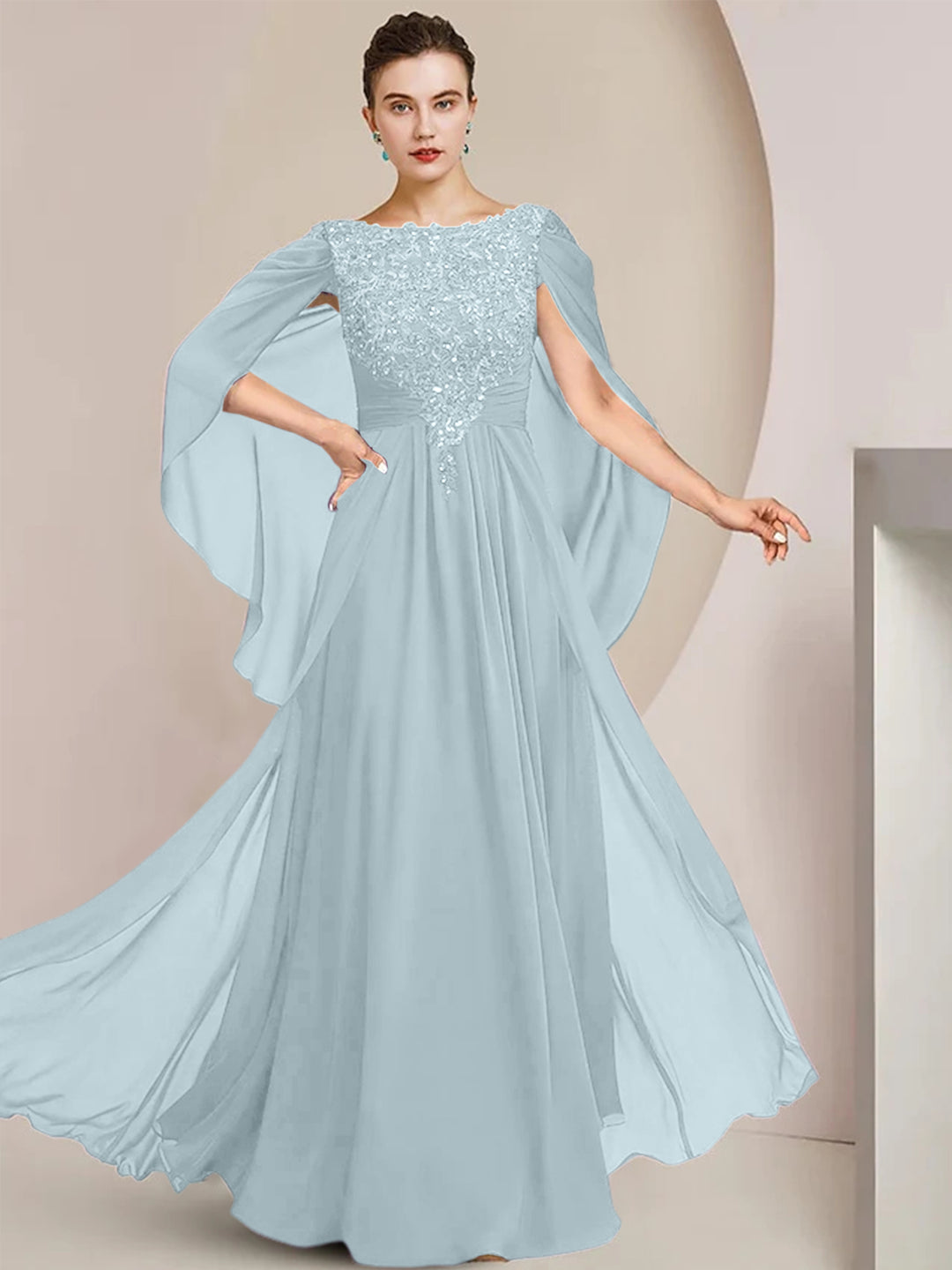 A-Line/Princess Scoop Floor-Length Mother of the Bride Dresses