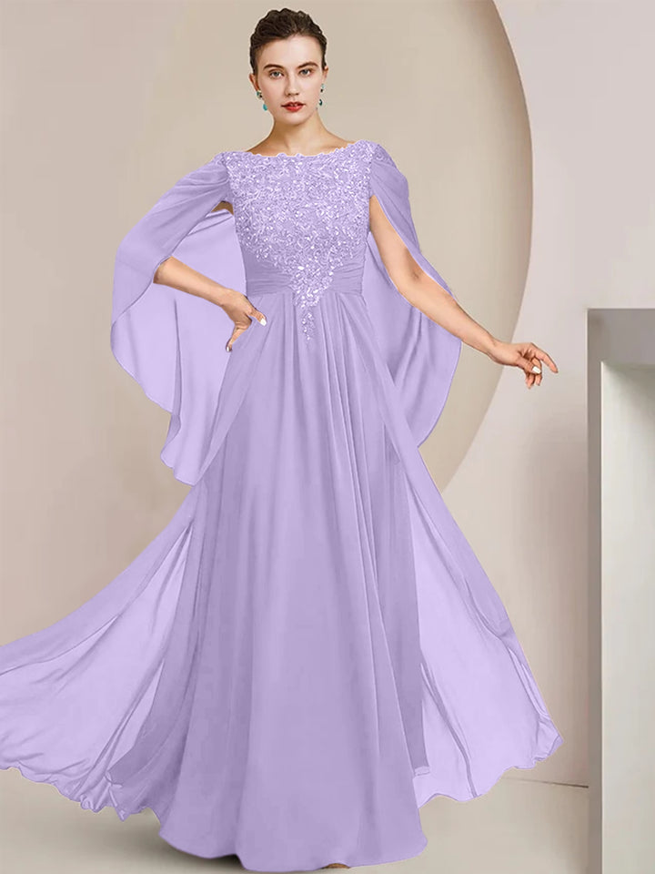 A-Line/Princess Scoop Floor-Length Mother of the Bride Dresses