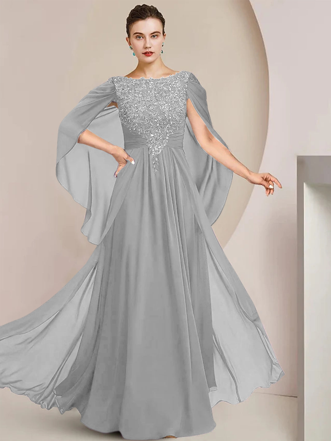 A-Line/Princess Scoop Floor-Length Mother of the Bride Dresses