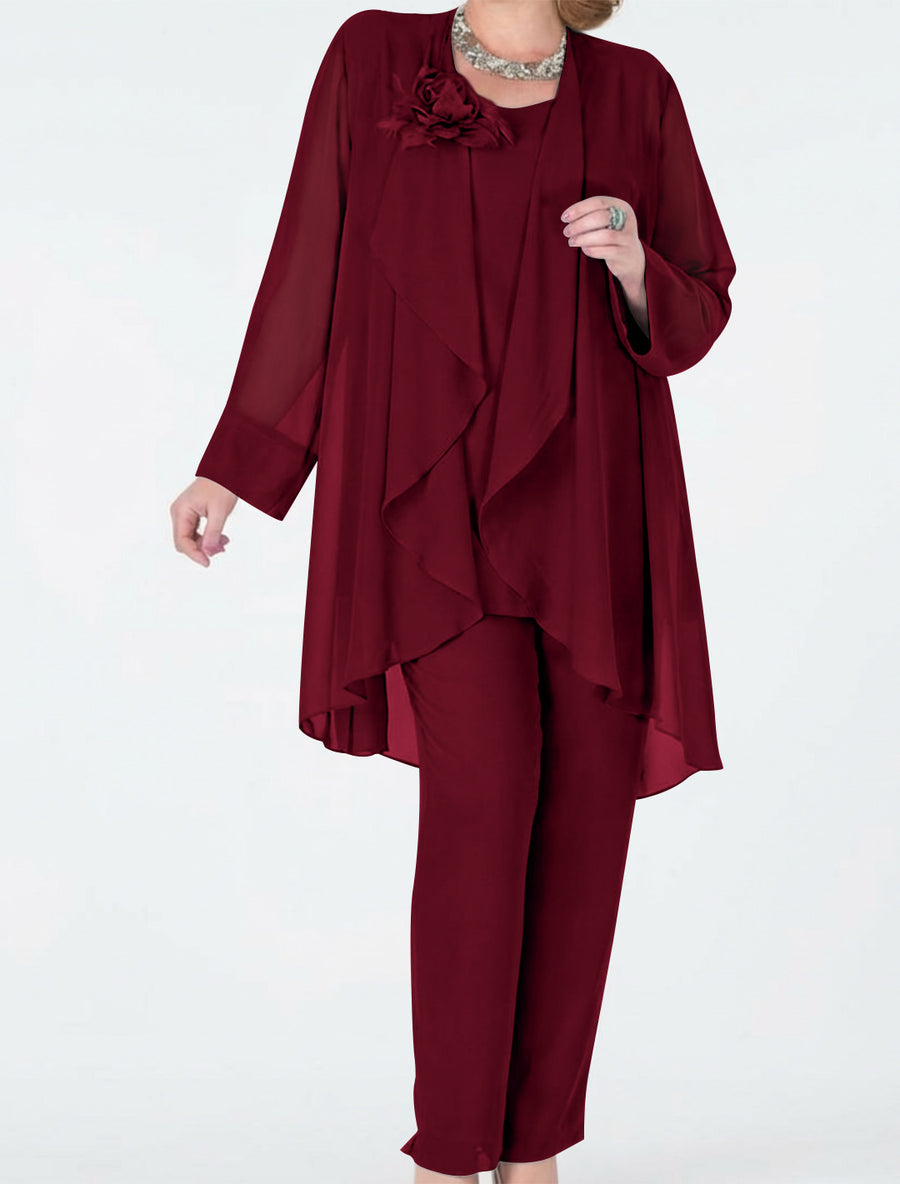 Chiffon Mother of the Bride Pantsuits with Jacket