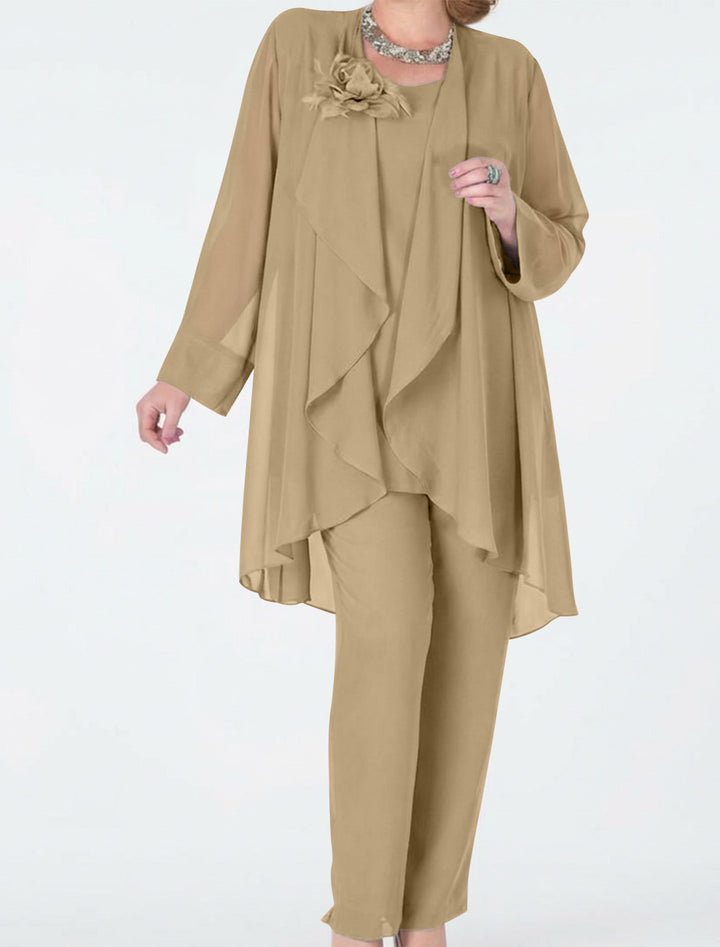 Chiffon Mother of the Bride Pantsuits with Jacket