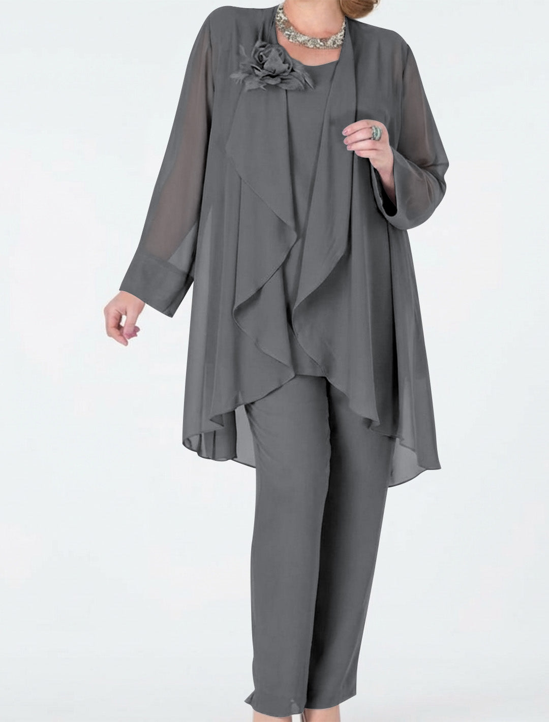 Chiffon Mother of the Bride Pantsuits with Jacket
