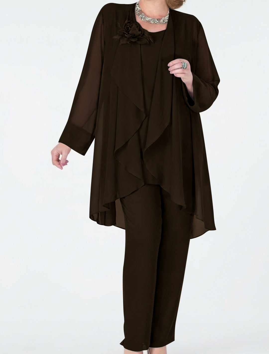 Chiffon Mother of the Bride Pantsuits with Jacket