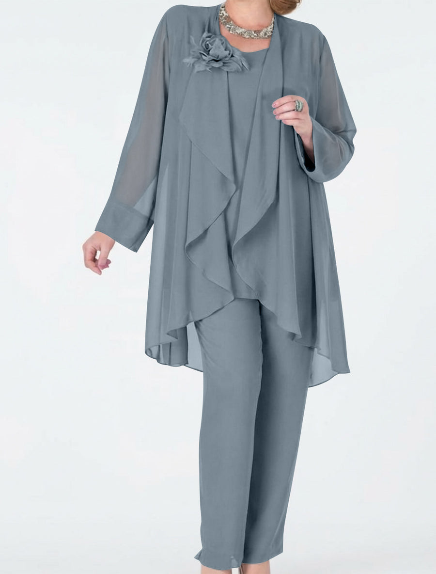 Chiffon Mother of the Bride Pantsuits with Jacket