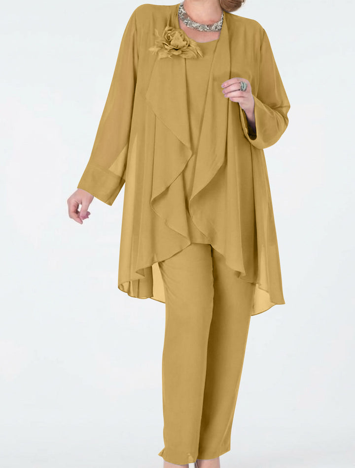 Chiffon Mother of the Bride Pantsuits with Jacket