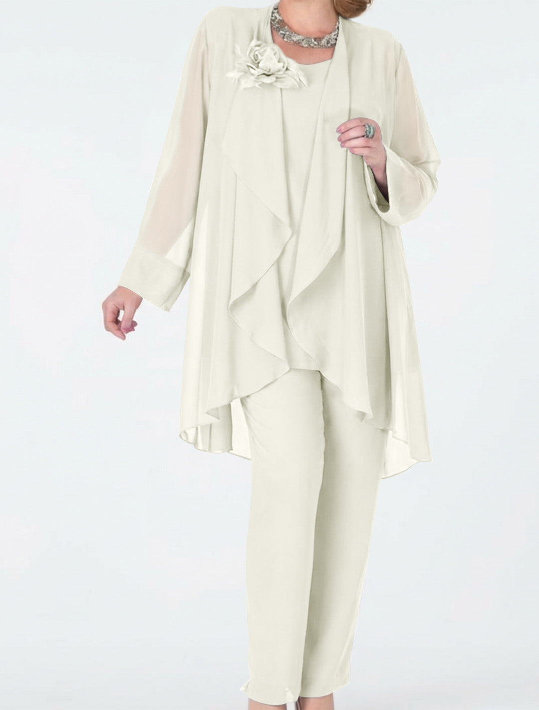 Chiffon Mother of the Bride Pantsuits with Jacket