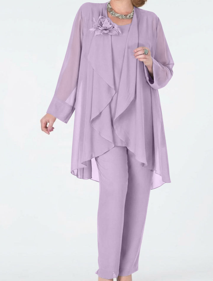Chiffon Mother of the Bride Pantsuits with Jacket