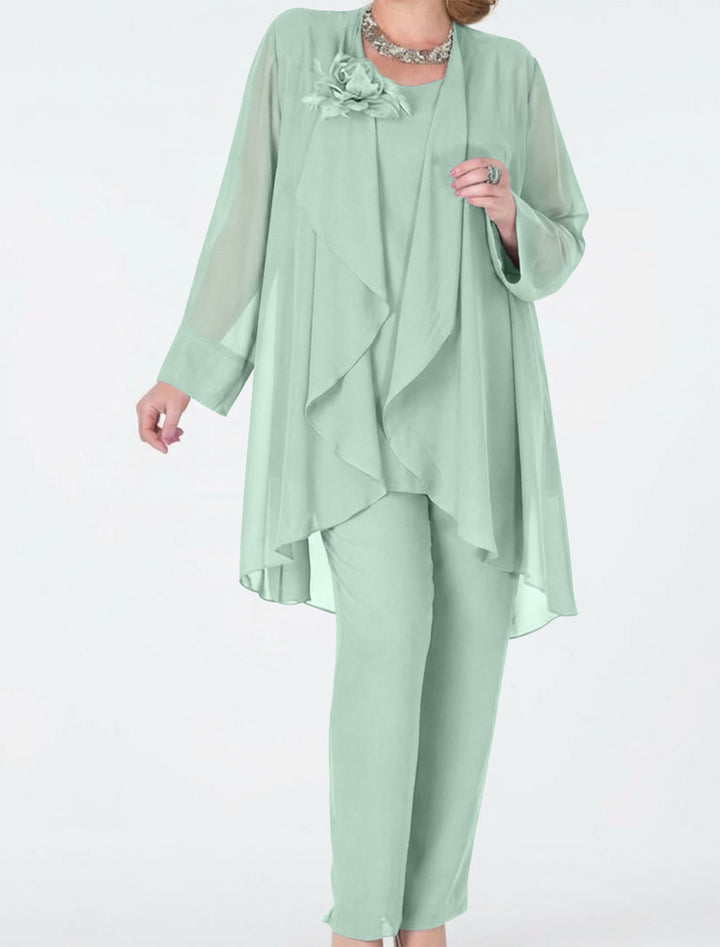 Chiffon Mother of the Bride Pantsuits with Jacket