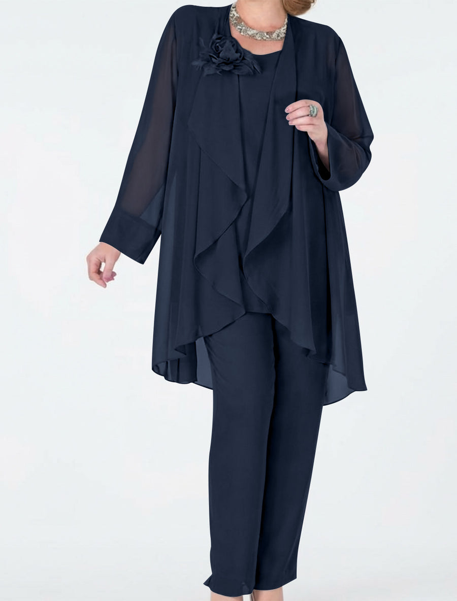 Chiffon Mother of the Bride Pantsuits with Jacket