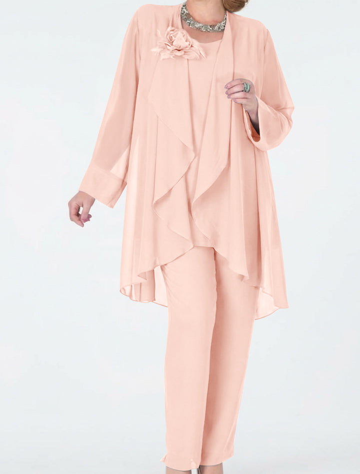 Chiffon Mother of the Bride Pantsuits with Jacket