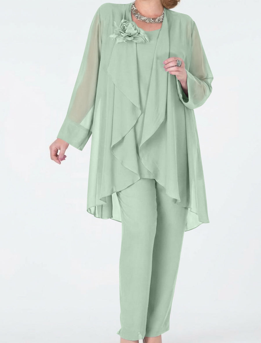 Chiffon Mother of the Bride Pantsuits with Jacket