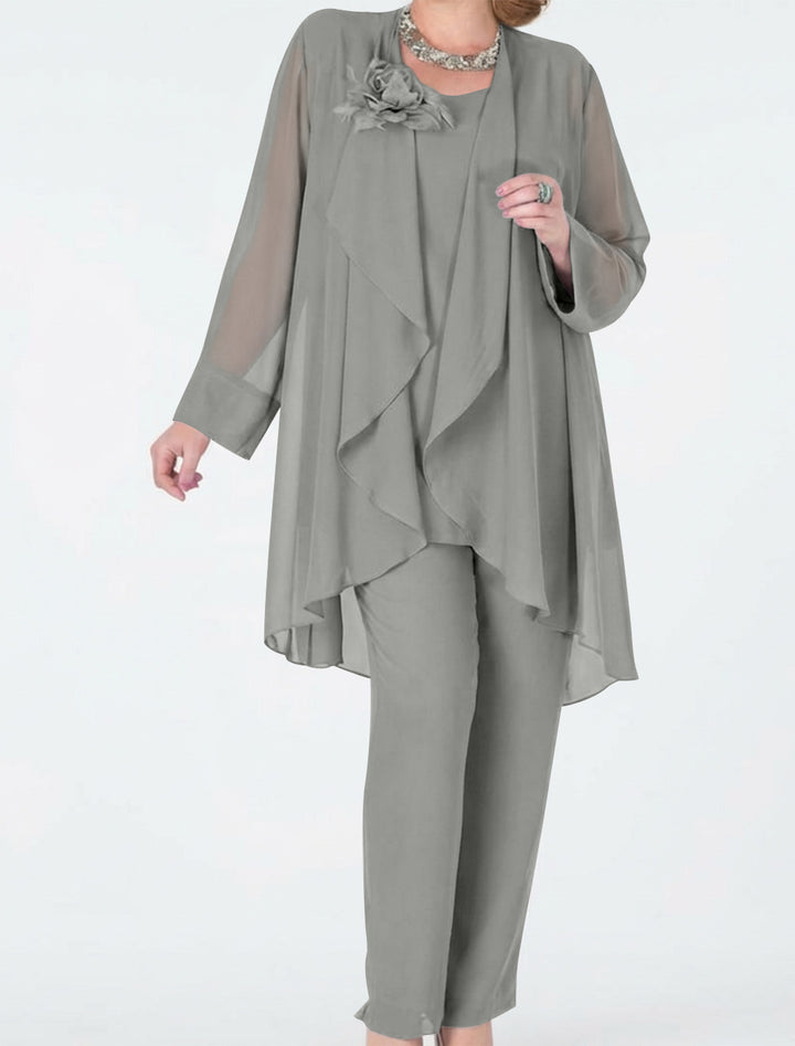 Chiffon Mother of the Bride Pantsuits with Jacket