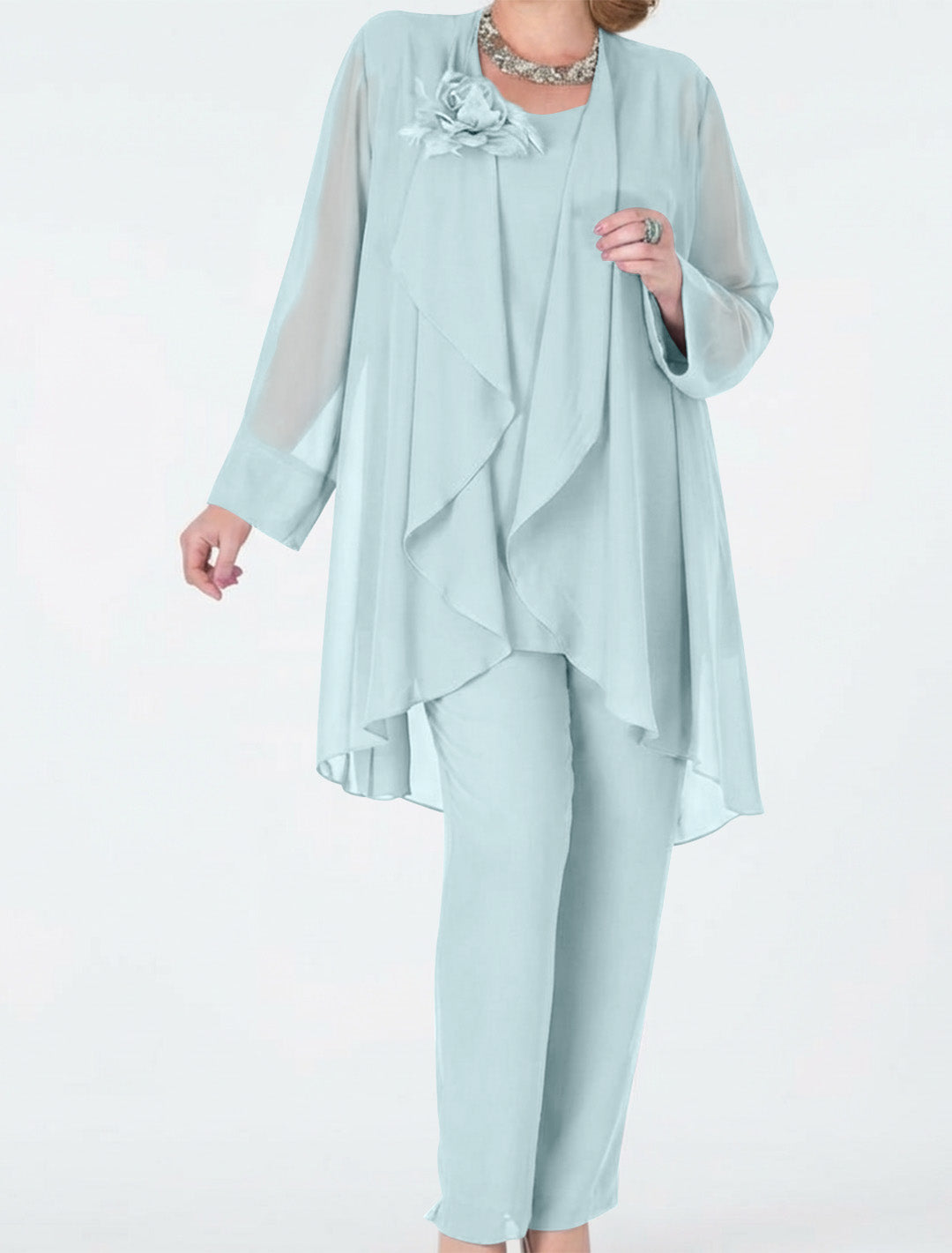 Chiffon Mother of the Bride Pantsuits with Jacket