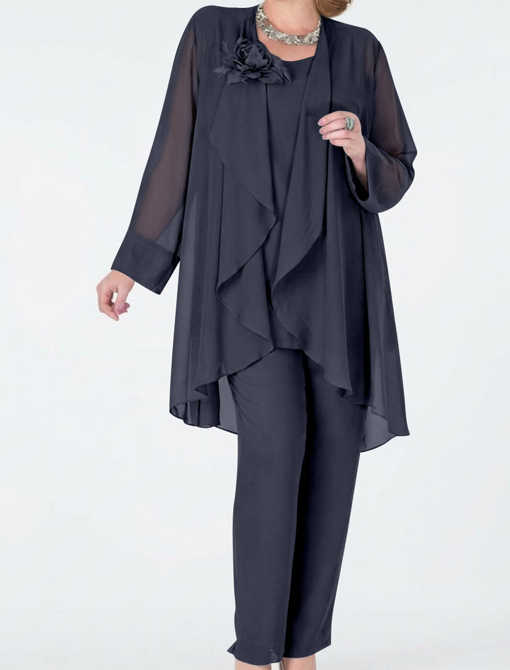 Chiffon Mother of the Bride Pantsuits with Jacket