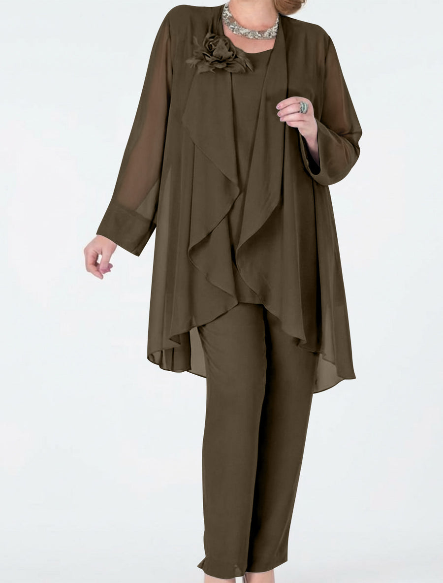 Chiffon Mother of the Bride Pantsuits with Jacket