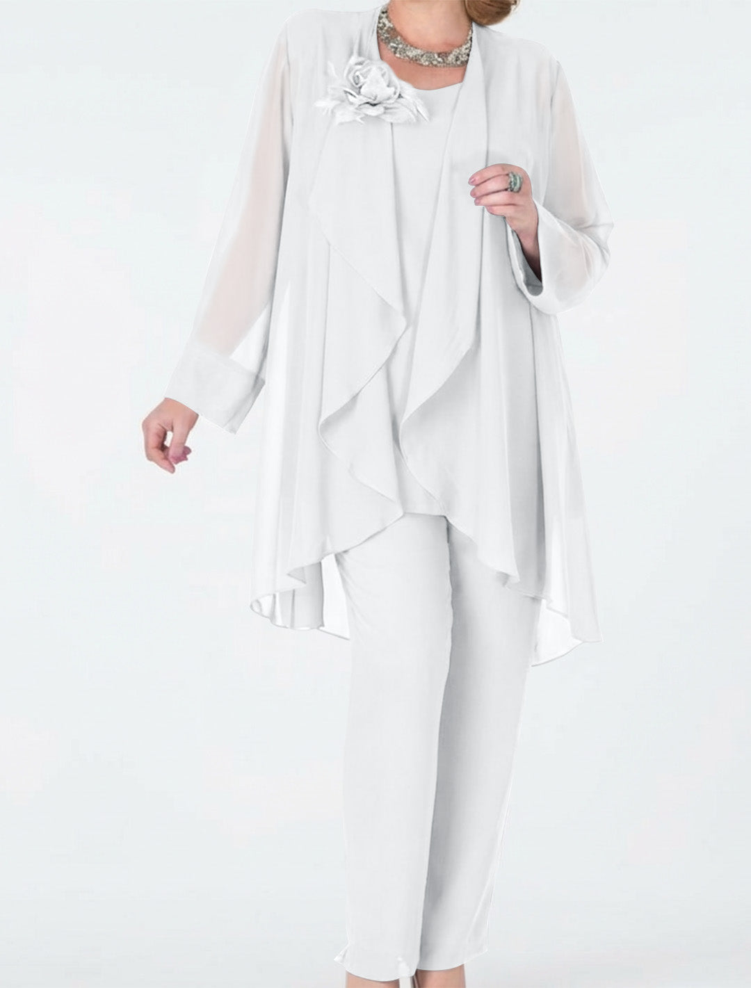 Chiffon Mother of the Bride Pantsuits with Jacket