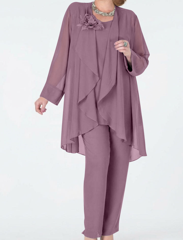 Chiffon Mother of the Bride Pantsuits with Jacket