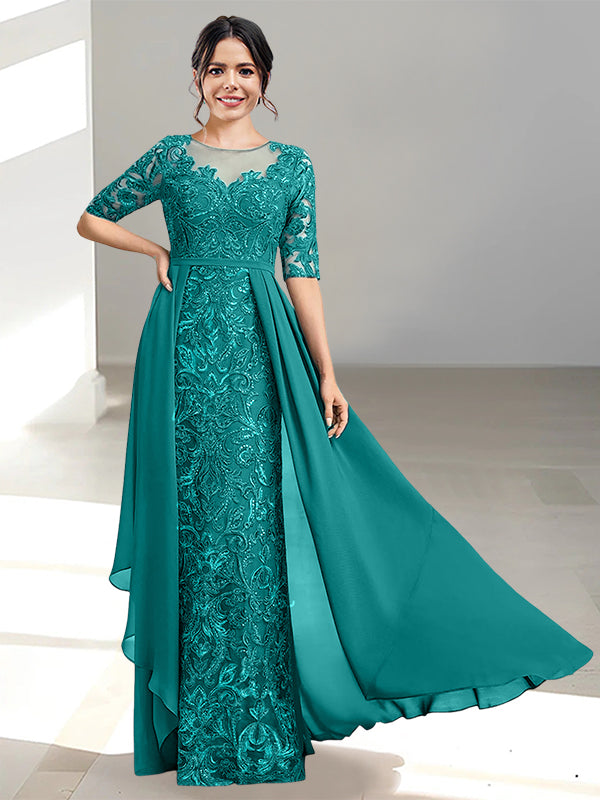 A-Line/Princess Scoop Floor-Length Mother of the Bride Dresses