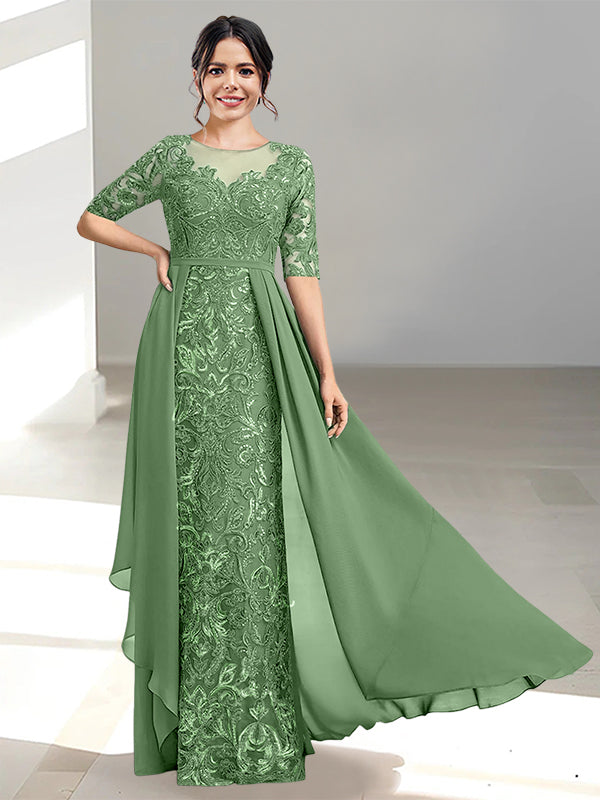 A-Line/Princess Scoop Floor-Length Mother of the Bride Dresses Dusty Sage A-Line/Princess Scoop Floor-Length Mother of the Bride Dresses Dusty Sage