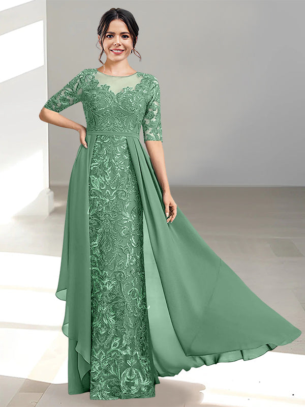 A-Line/Princess Scoop Floor-Length Mother of the Bride Dresses Eucalyptus A-Line/Princess Scoop Floor-Length Mother of the Bride Dresses Eucalyptus