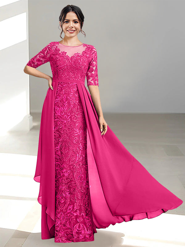 A-Line/Princess Scoop Floor-Length Mother of the Bride Dresses Hot Pink A-Line/Princess Scoop Floor-Length Mother of the Bride Dresses Hot Pink