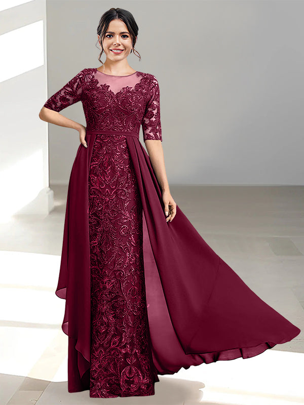 A-Line/Princess Scoop Floor-Length Mother of the Bride Dresses