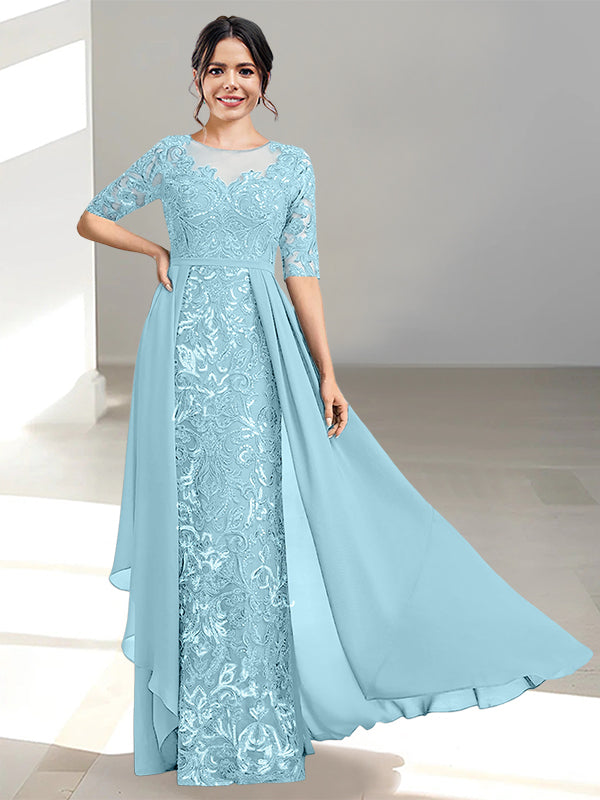 A-Line/Princess Scoop Floor-Length Mother of the Bride Dresses