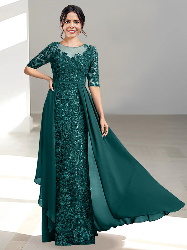 A-Line/Princess Scoop Floor-Length Mother of the Bride Dresses