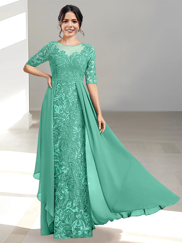 A-Line/Princess Scoop Floor-Length Mother of the Bride Dresses