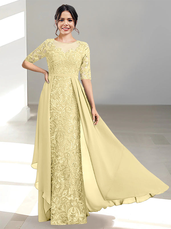 A-Line/Princess Scoop Floor-Length Mother of the Bride Dresses