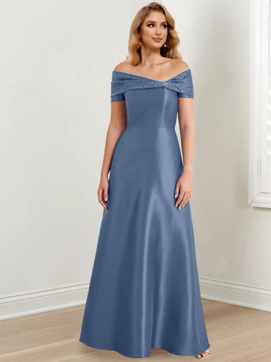 A-Line/Princess Off-the-Shoulder Floor-Length Mother of the Bride Dresses