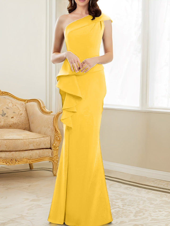 Trumpet/Mermaid One-Shoulder Floor-Length Mother of the Bride Dresses