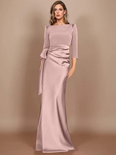 2 Pieces A-Line/Princess V-Neck Chiffon Mother of the Bride Dresses with Jacket Sequins Ankle-Length Long Sleeves
