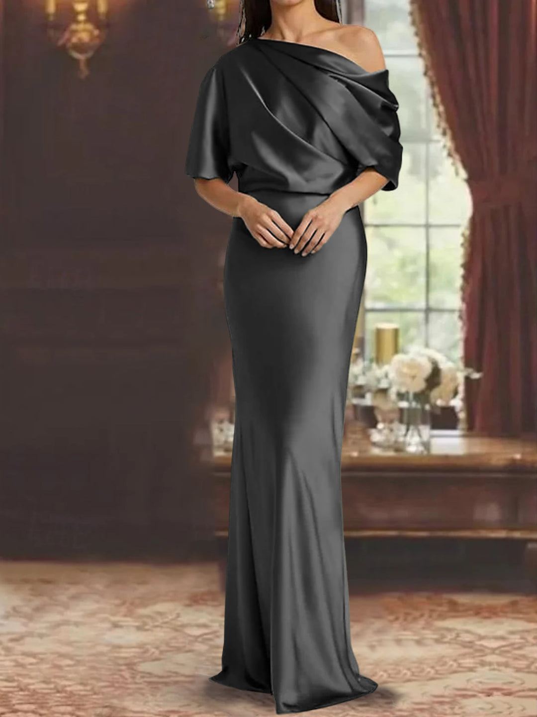 Sheath/Column One-Shoulder Mother of the Bride Dresses - Mondressy Sheath/Column One-Shoulder Mother of the Bride Dresses - Mondressy