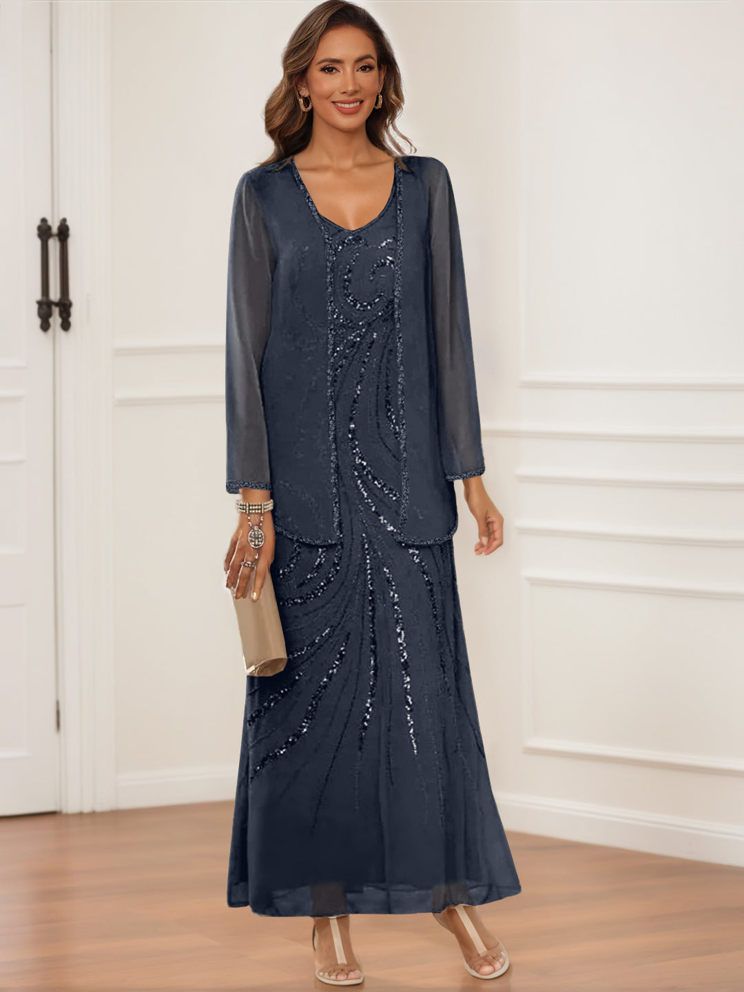 navy blue sheath dress with jacket Anne Klein 2Pc Jacket & Dress Set
