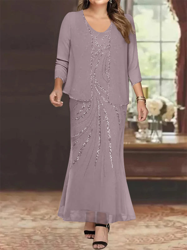 a line slimming plus size mother of the bride dresses Two Piece A-Line Curve Elegant D JiMiss Dresses This Plus Size Sheath Mother of the Bride Dress is all about striking that perfect balance between a slimming silhouette and red Sheath/Column V-Neck Ankle-Length Plus Size