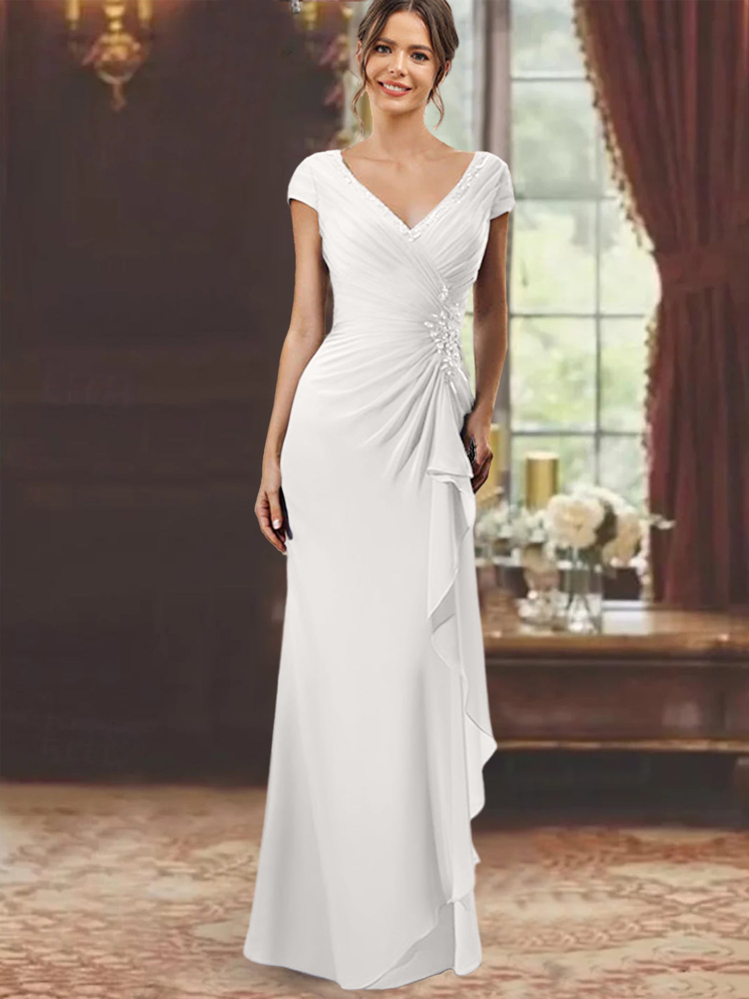 Vincennes Belted Big Collar Dress