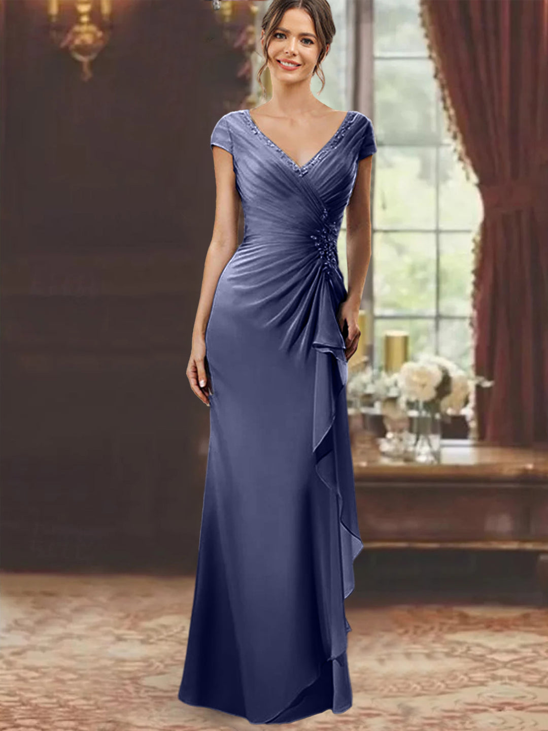 stormy blue mother of the bride dress Stormy Blue Mother of the Bride Dresses