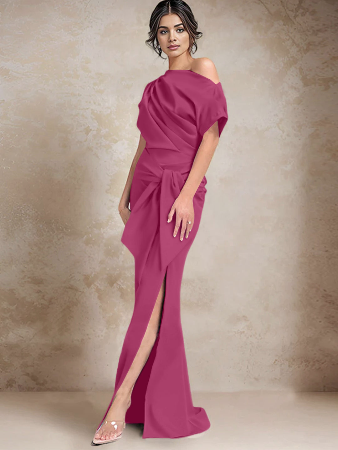 Trumpet/Mermaid One-Shoulder Mother of the Bride Dresses with Split Side